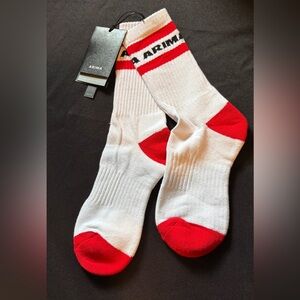 White and Red Men's Socks one pair